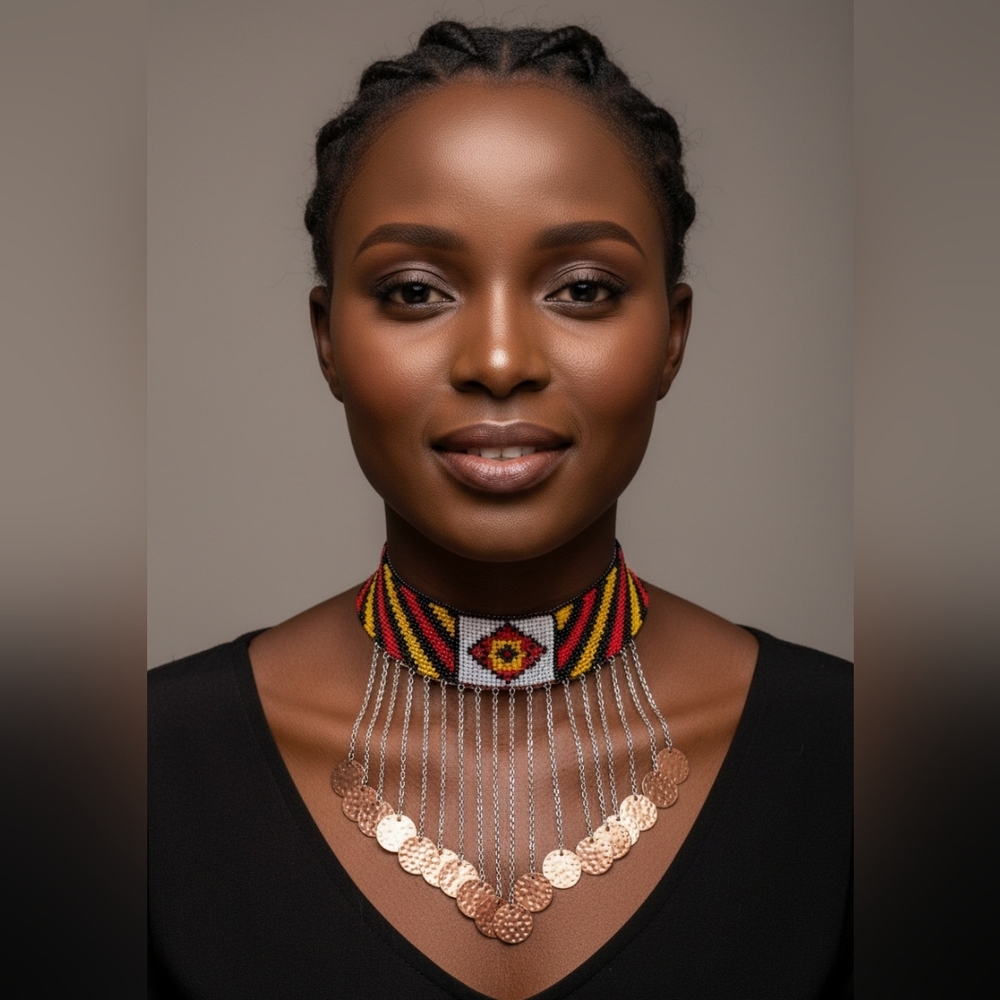 Colorful Beaded Choker Necklace